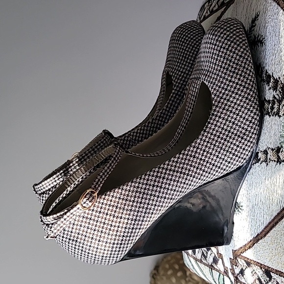 Bakers Herringbone Wedge Heels Sz 9 Preppy Office Business Casual - Picture 2 of 9